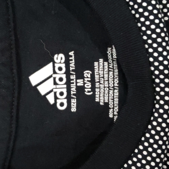 ADIDAS cute girls high low cuffed T-shirt  Size 10/12 M - Picture 2 of 6
